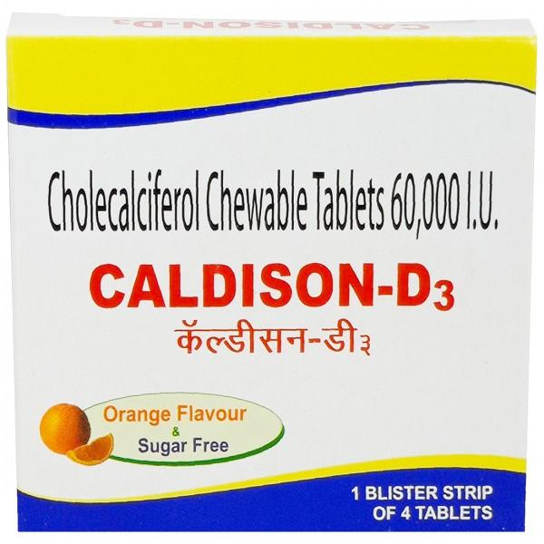Caldison D3 Orange Flavour (Sugar Free) Tablet (4 Tab)