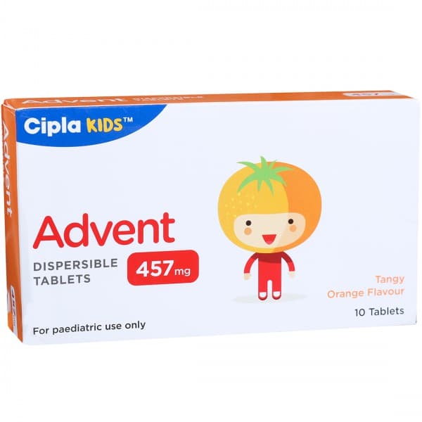 Advent Tangy Orange Flavour 457 mg Dispersable Tablet (10 Tab)