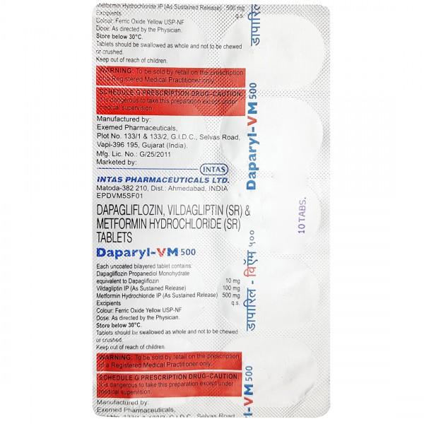 Daparyl VM 500 mg Tablet (10 Tab)
