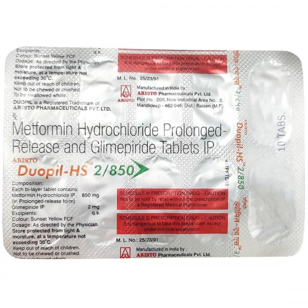 Duopil HS 2/850 mg Tablet (10 Tab)