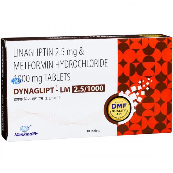 Dynaglipt LM 2.5/1000 mg Tablet (10 Tab)