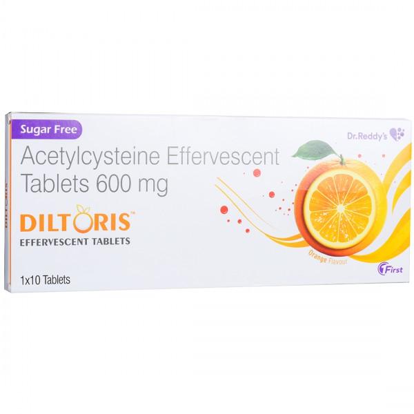 Diltoris Orange Flavour Sugar Free Effervescent Tablet (10 Tab)