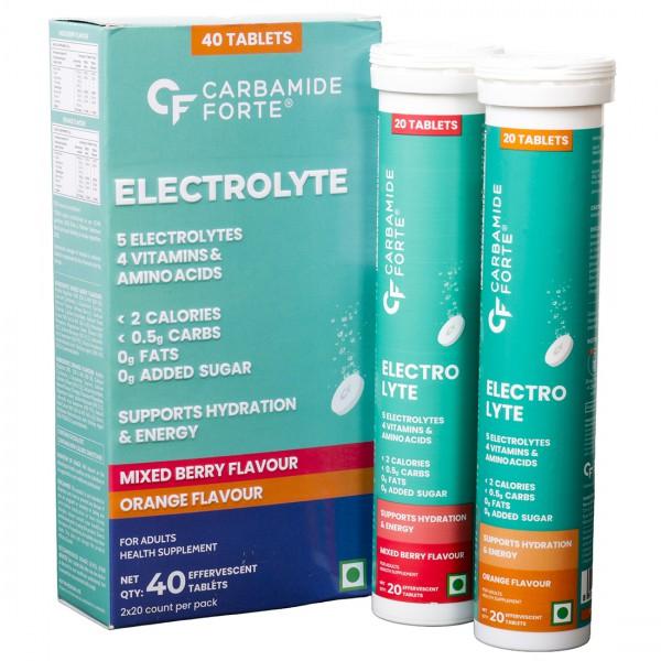 Carbamide Forte Electrolyte Mixed Berry & Orange Flavour 2 x 20 Effervescent Tablets