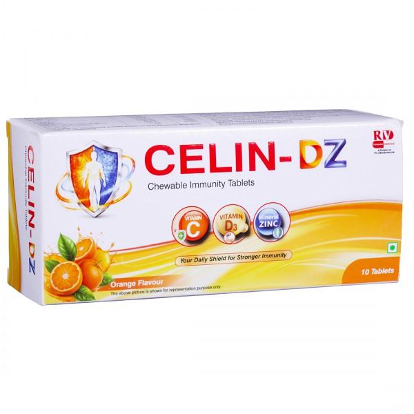 Celin DZ Orange Flavour 10 Chewable Immunity Tablets