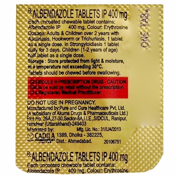 Albendazole 400 mg Tablet