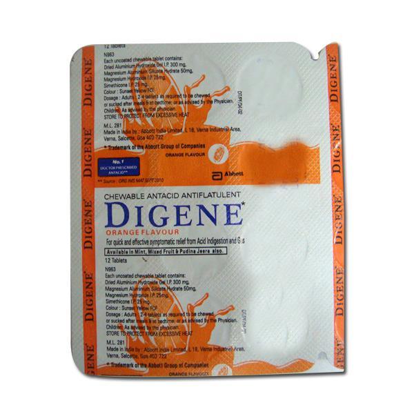 Digene (Orange Flavour) 12 Tablets