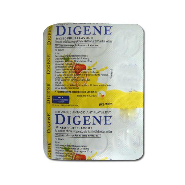 Digene Mixed Fruit Flavour 12 Tablets