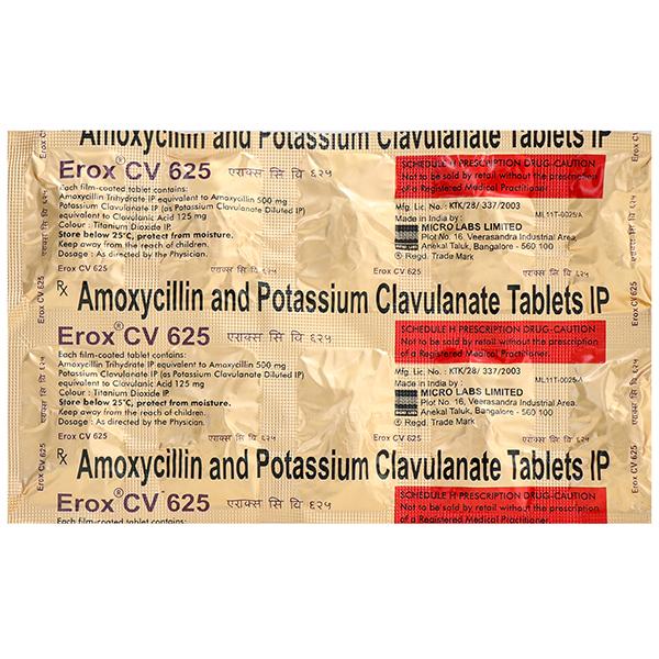 Erox CV 625 mg Tablet (10 Tab)