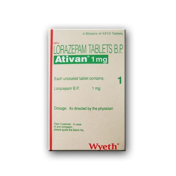 Ativan 1 mg Tablet (10 Tab)