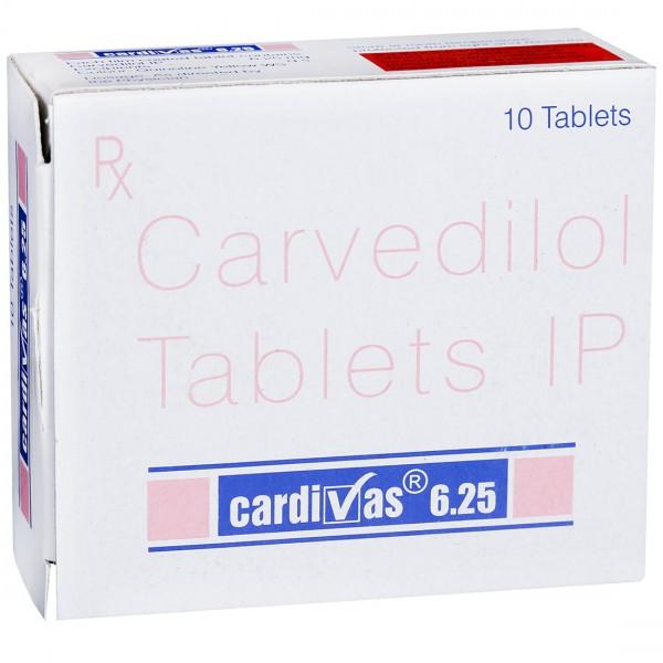 Cardivas 6.25 mg Tablet (10 Tab)