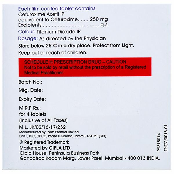 Cefasyn 250 mg Tablet (4 Tab)