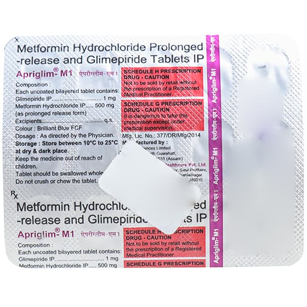 Apriglim M 1 mg Tablet (15 Tab)