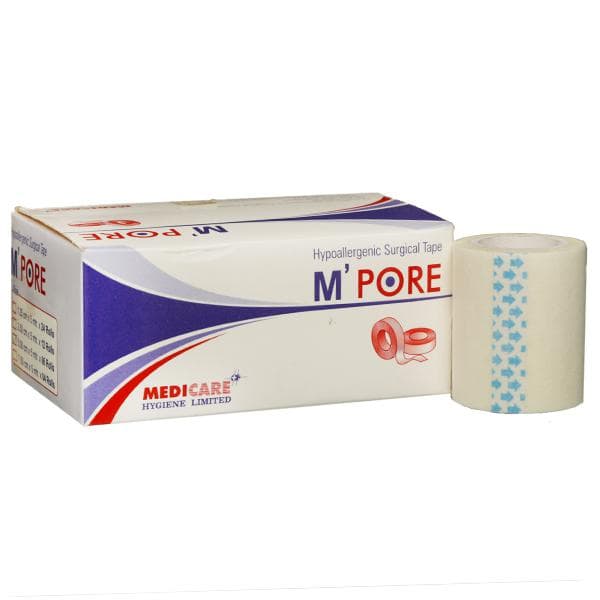 M Pore Hypoallergenic Surgical Tape (5 cm x 5 m) Pack Of 6