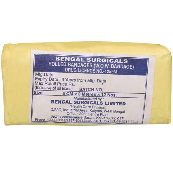 Roll Bandage (B.S.) HQ 5 cm x 3 m Pack Of 12