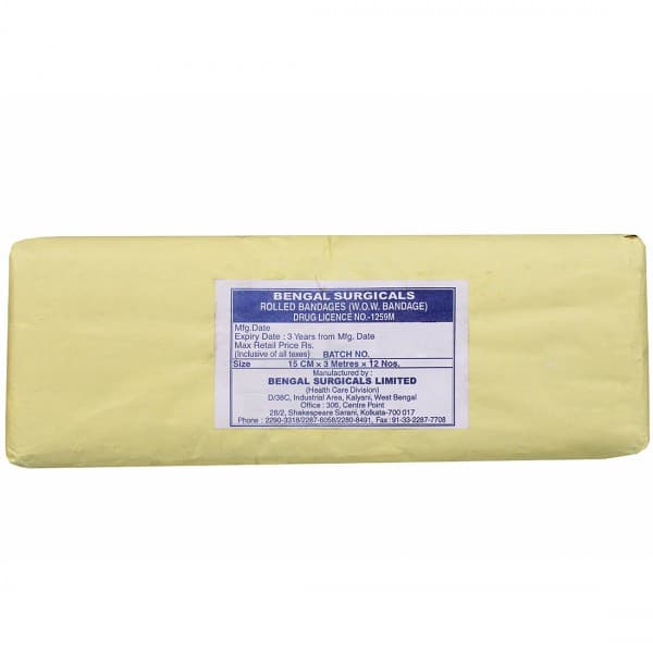Roll Bandage (B.S.) HQ 15 cm x 3 m Pack Of 12