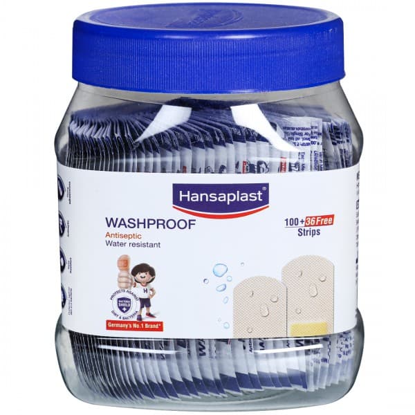 Hansaplast Washproof Medicated Dressing Strip (Free 36 Strips) Pack of 100