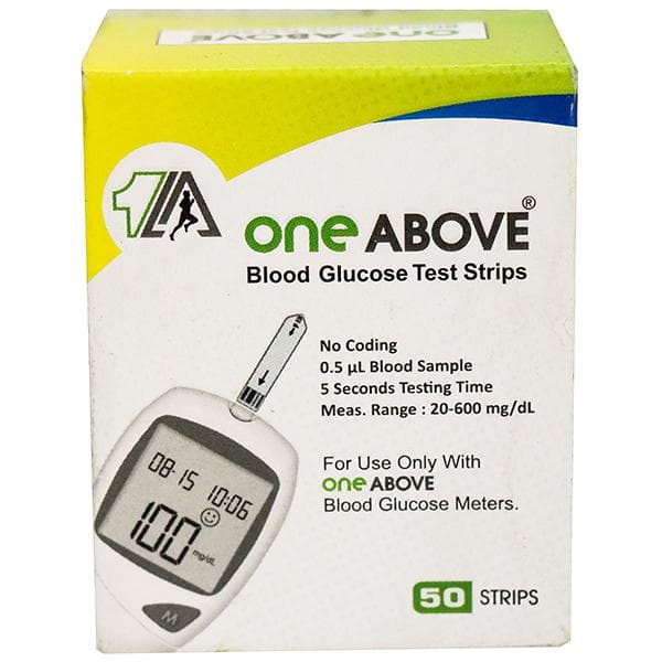 One Above Blood Glucose Monitoring Test Strips Pack Of 50