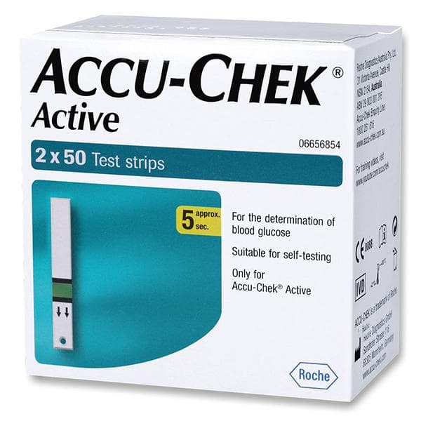 Accu Chek Active Test Strip Pack Of 2 x 50