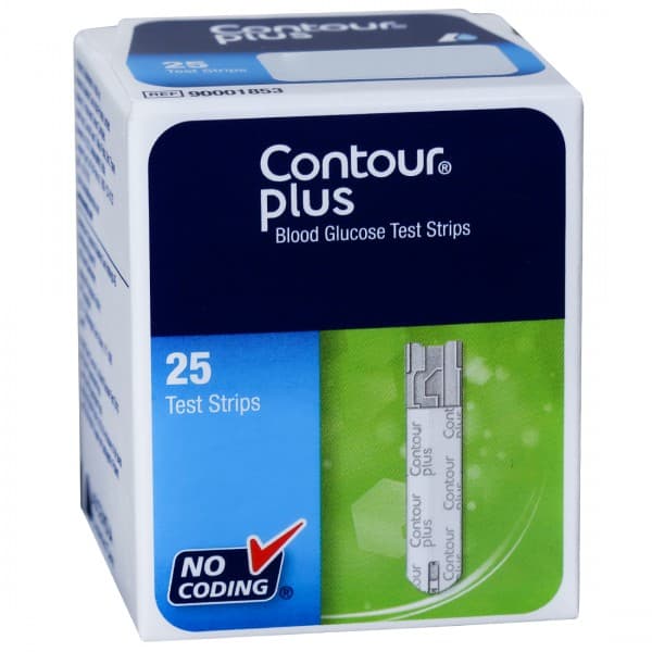Contour Plus Blood Glucose Test Strips Pack Of 25