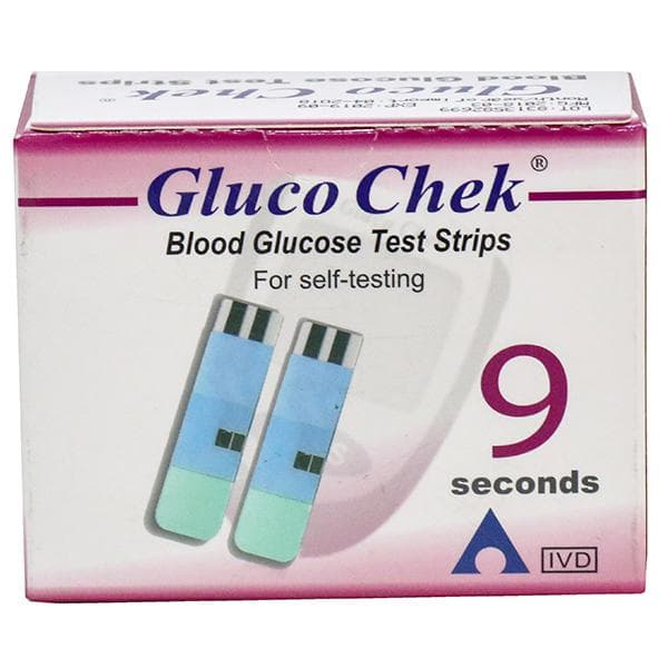 Gluco Chek (Blood Glucose Test Strip) 9 Second 50 Pieces