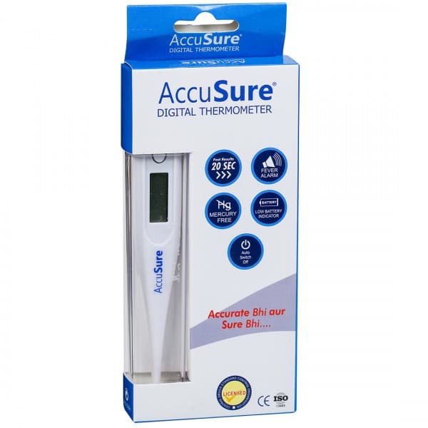 AccuSure Digital Thermometer (MT-1027A) Pack Of 1 124 x 18 x 9 mm