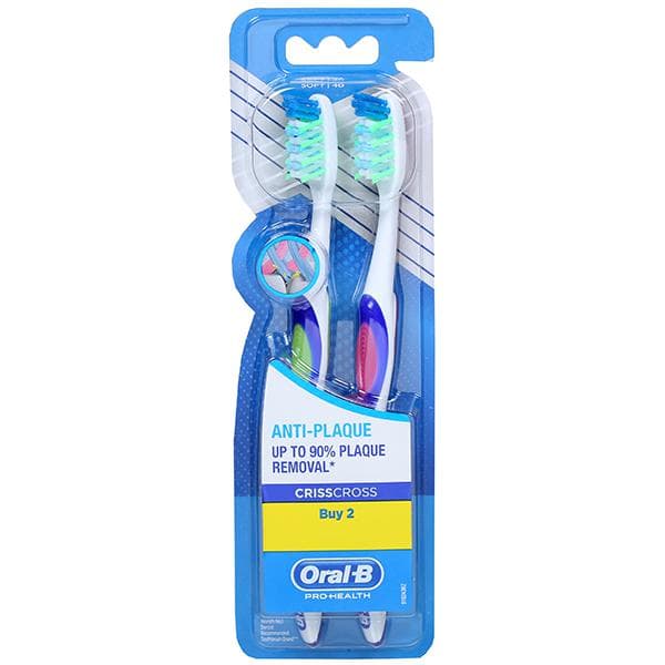 Oral B Pro Health CrissCross Anti Plaque Soft Toothbrush Pack Of 2