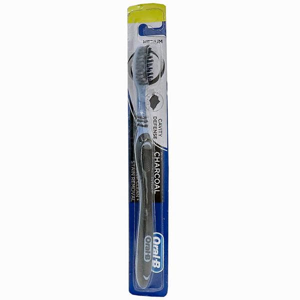 Oral B Cavity Defense Deep Clean + Stain Removal with Charcoal Extract Medium Toothbrush