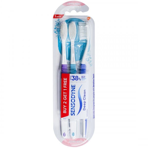 Sensodyne Deep Clean Extra Soft Toothbrush (Buy 2 Get 1 Free) Pack Of 3