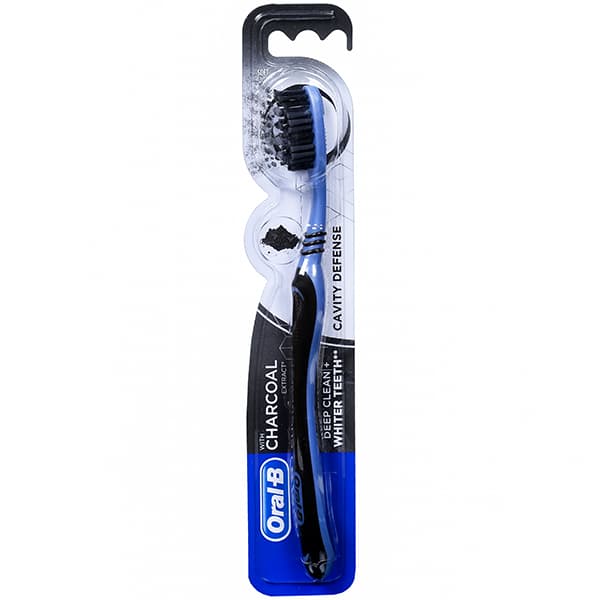 Oral B Cavity Defense Deep Clean + Whiter Teeth with Charcoal Extract Soft Toothbrush