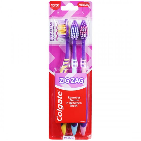 Colgate Zigzag Deep Clean Medium Toothbrush Pack Of 3