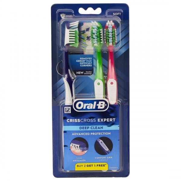 Oral B Crisscross Expert Deep Clean Advanced Protection Soft Toothbrush (Buy 2 Get 1 Free) (Rs. 85 Off) Pack Of 2