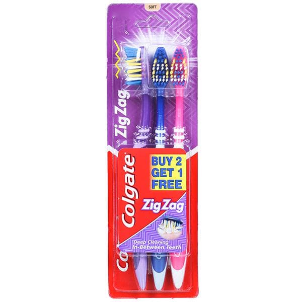 Colgate Zigzag Soft Toothbrush (Buy 2 Get 1 Free) Pack Of 3