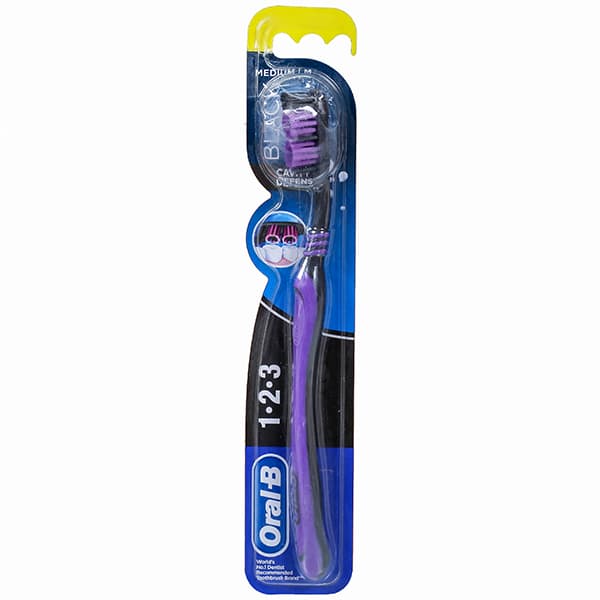 Oral B Cavity Defense 123 Black Medium Toothbrush