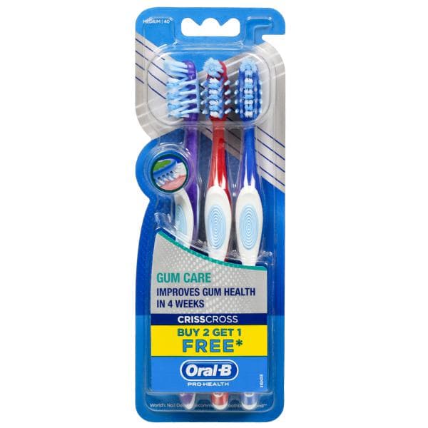 Oral B Pro Health CrissCross Gum Care Medium Toothbrush (Buy 2 Get 1 Free) Pack Of 3