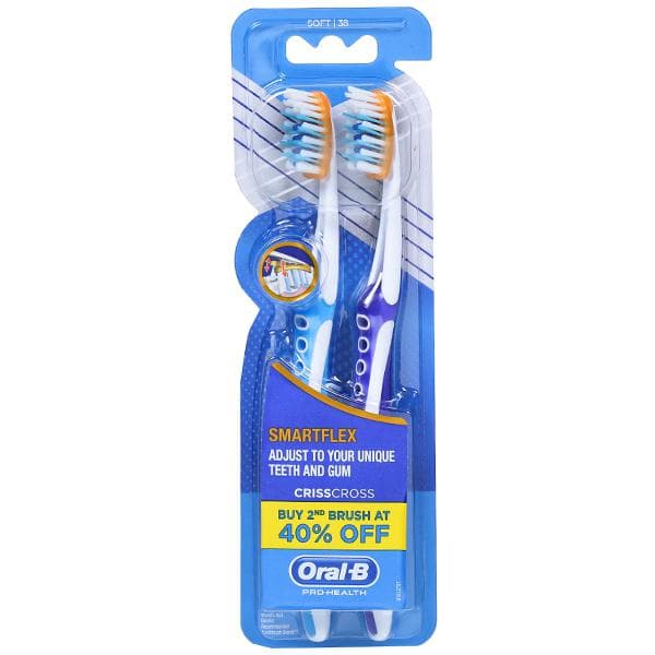 Oral B Pro Health Smartflex Crisscross Soft Toothbrush Pack Of 2