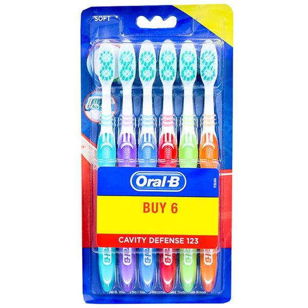 Oral B Cavity Defense 123 Soft Toothbrush Pack Of 6