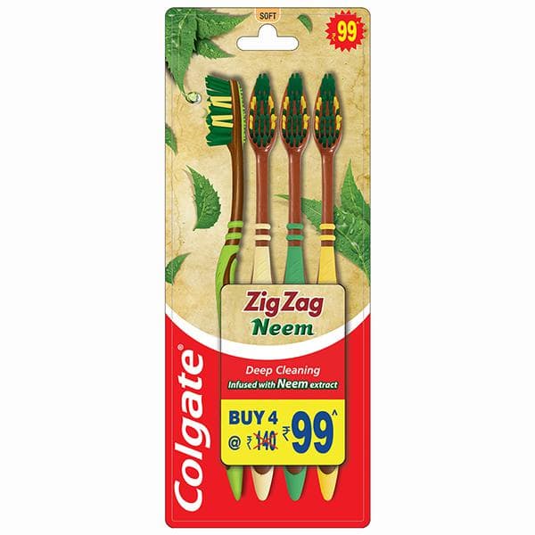 Colgate Zigzag Neem Soft Toothbrush Pack Of 4