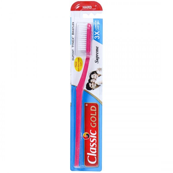 Classic Gold Supreme Hard Toothbrush (Free Anti-Bacterial Cap)
