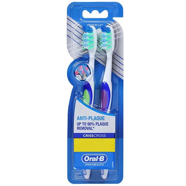 Oral B Pro Health CrissCross Anti Plaque Medium Toothbrush Pack Of 2