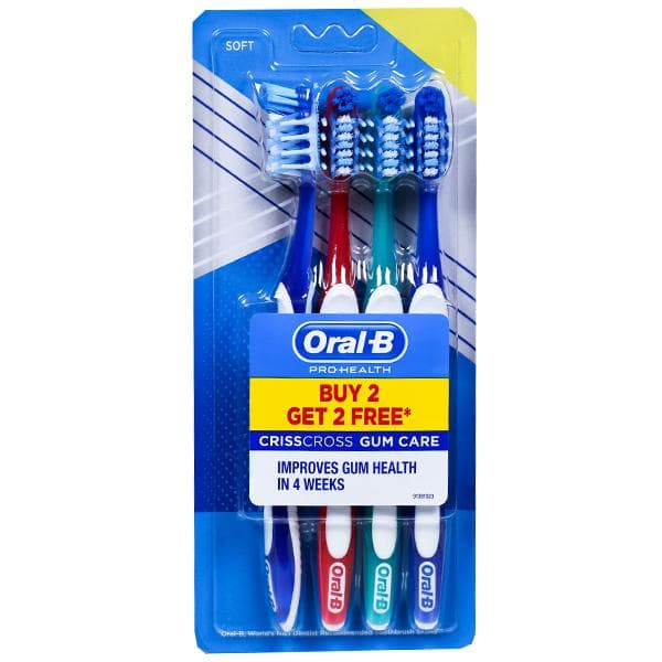 Oral B Pro Health CrissCross Gum Care Soft Toothbrush (Buy 2 Get 2 Free) Pack Of 4