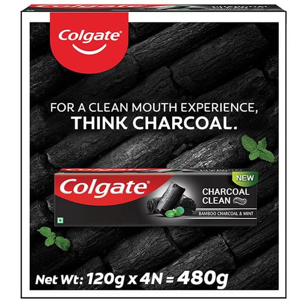 Colgate Charcoal Clean Bamboo Charcoal & Mint Toothpaste 4 x 120 g