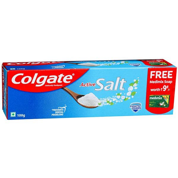 Colgate Active Salt Toothpaste (Free Medimix Soap 40 g) 100 g
