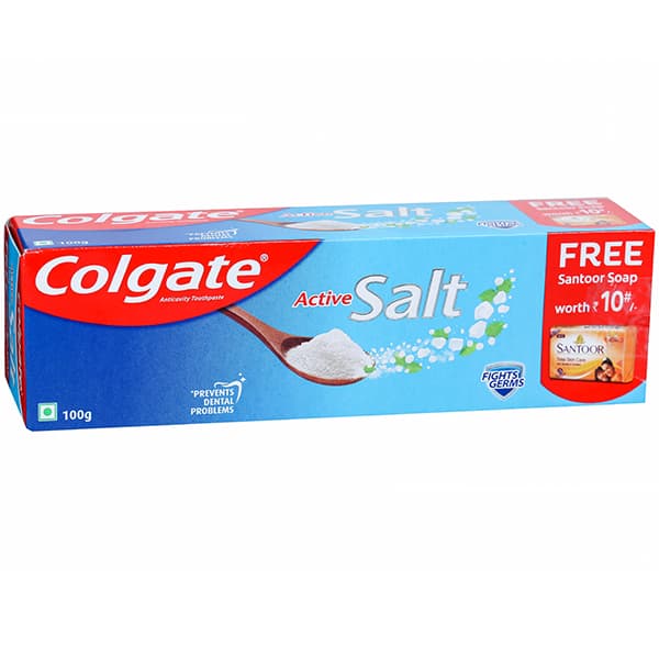 Colgate Active Salt Toothpaste (Free Santoor Soap 40 g) 100 g