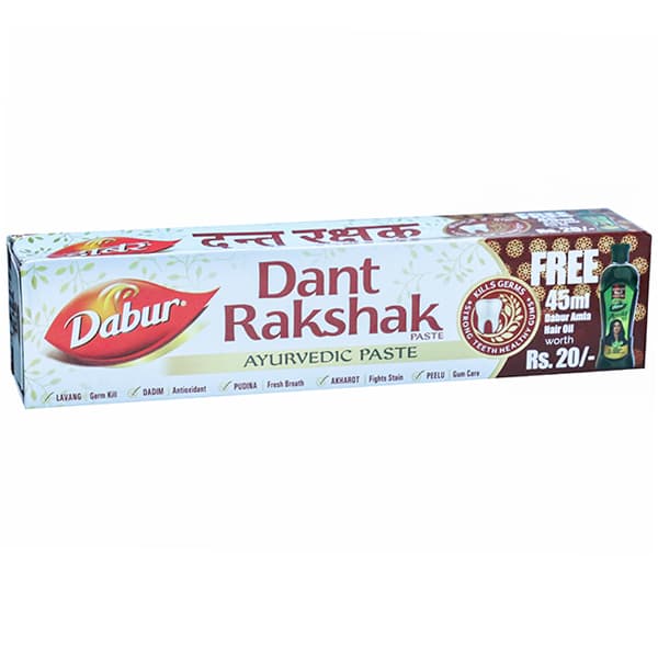 Dabur Dant Rakshak Ayurvedic Paste (Free Dabur Amla Hair Oil 45 ml) 175 g
