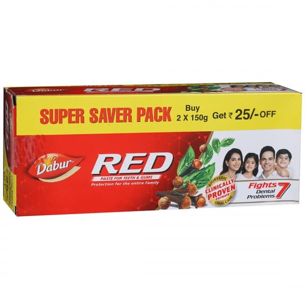 Dabur Red Toothpaste (Super Saver Pack Get Rs 25 Off) 2 x 150 g