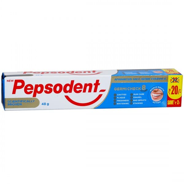 Pepsodent Germi Check 8 Action Advanced Anti-Germ Formula Toothpaste (Save Rs 2) 48 g