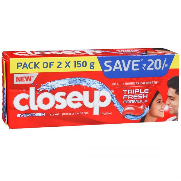 Closeup Ever Fresh Red Hot Toothpaste (Save Rs 20) 2 x 150 g