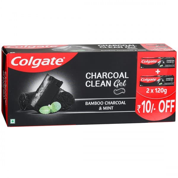 Colgate Charcoal Clean Bamboo Charcoal & Mint Gel (Rs 10 Off) 2 x 120 g