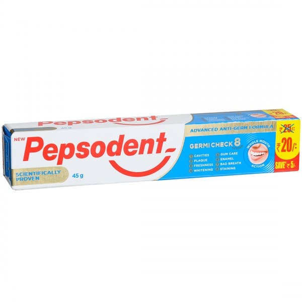 Pepsodent Germi Check 8 Action Advanced Anti-Germ Formula Toothpaste (Save Rs 5) 45 g
