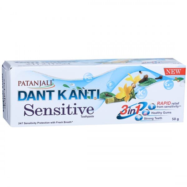 Patanjali Dant Kanti Sensitive 3 in 1 Rapid Relief Toothpaste 50 g